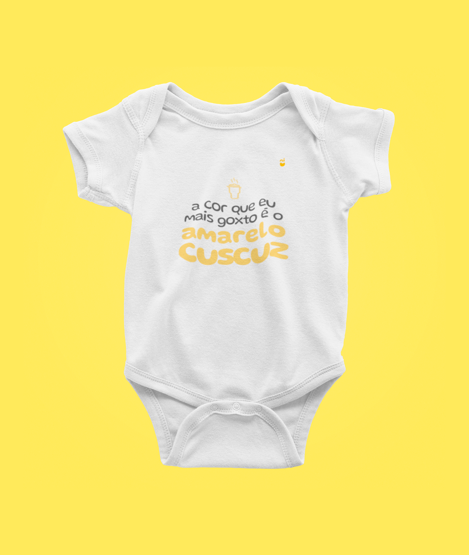 Nome do produto: Body - A cor que eu mais gosto é o amarelo cuscuz