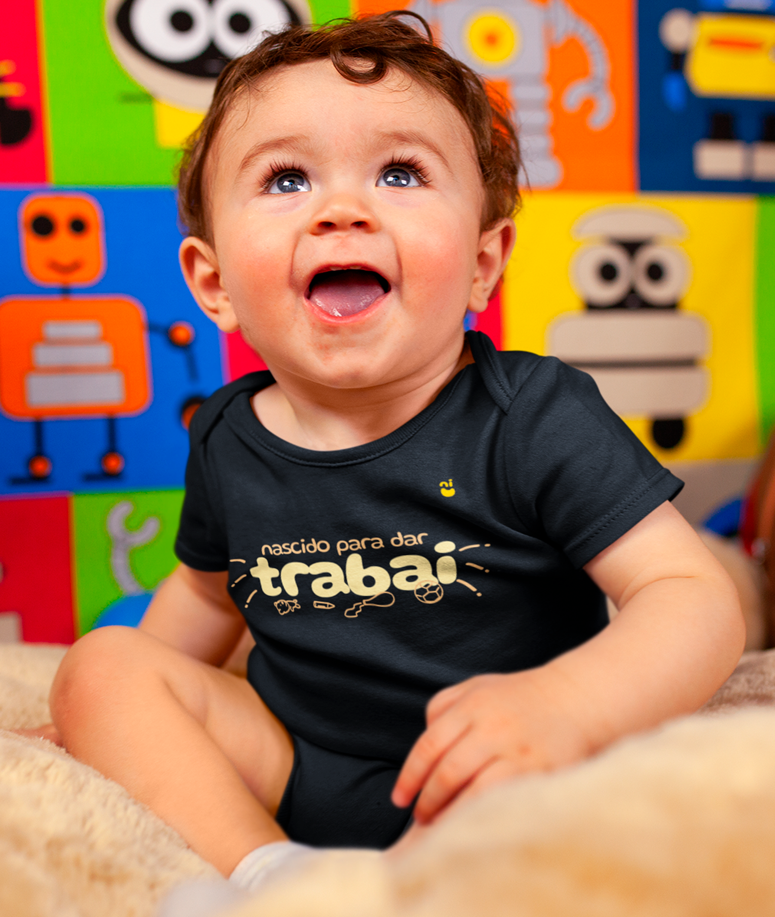 Nome do produto: Body - Nascido para dar trabai - Mininu