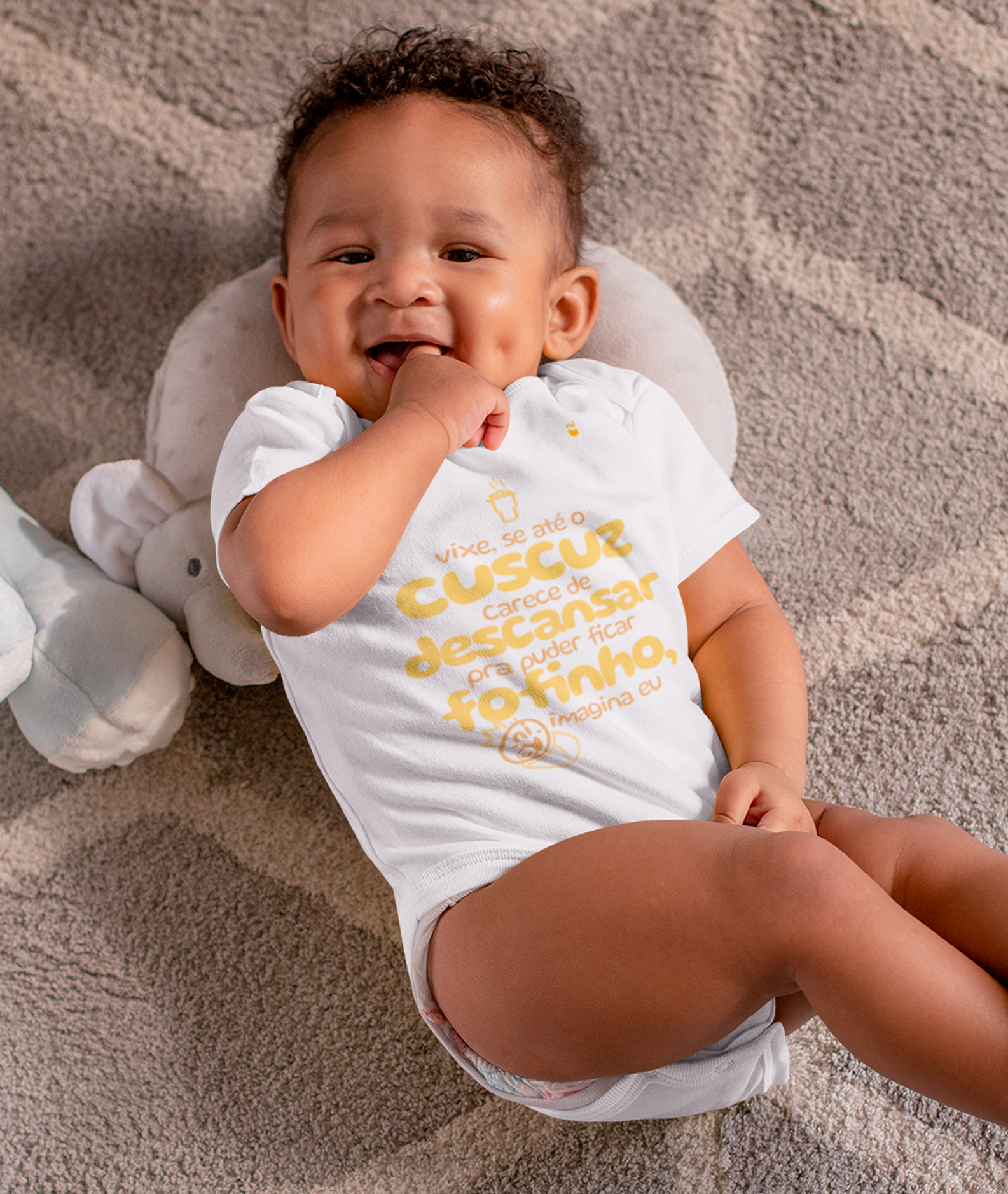 Nome do produto: Body - Vixe, se até o cuscuz carece de descansar para ficar fofinho, imagina eu - Mininu