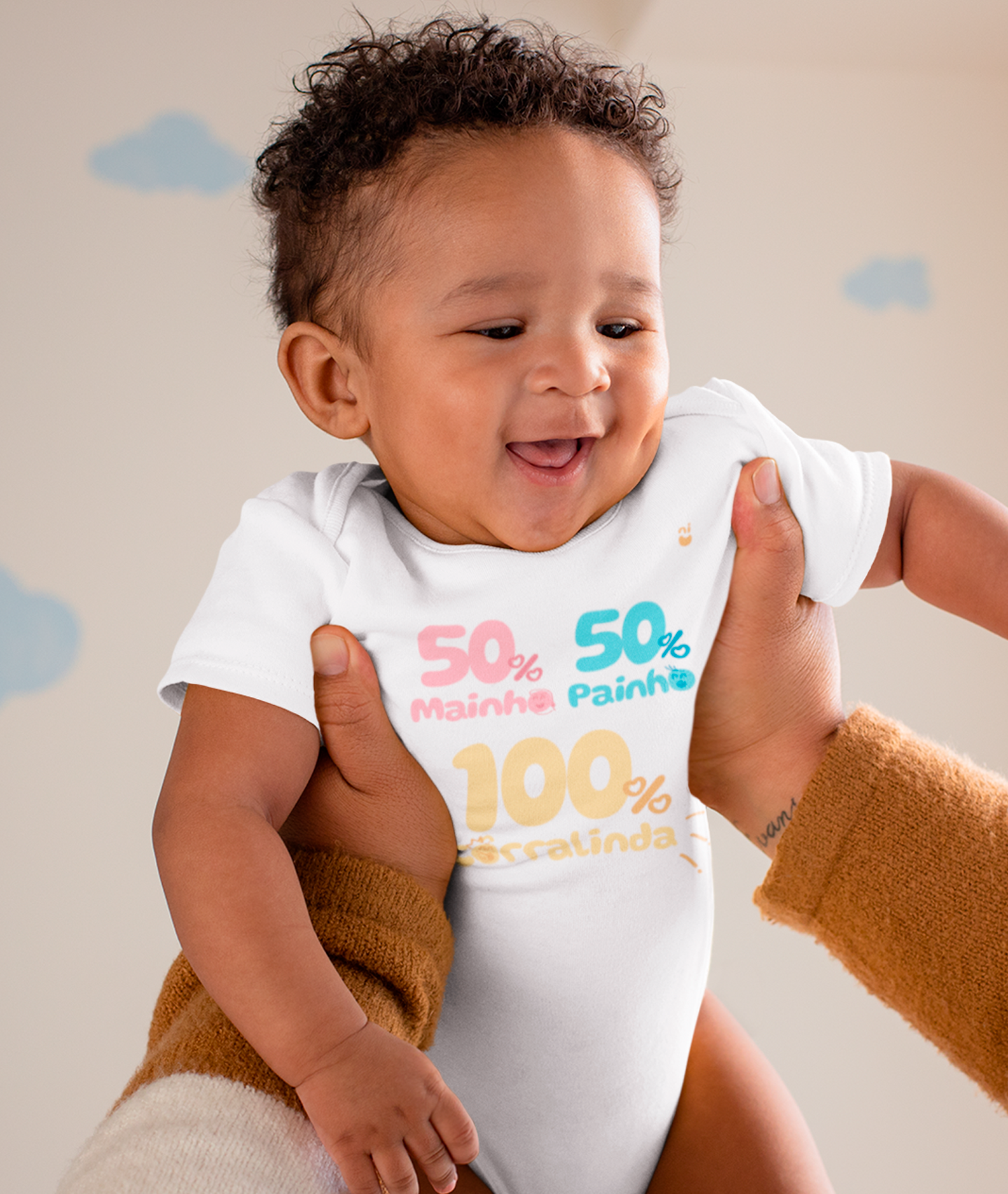 Nome do produto: Body - 50 Mainha 50 Painho 100 Côrralinda - Mininu