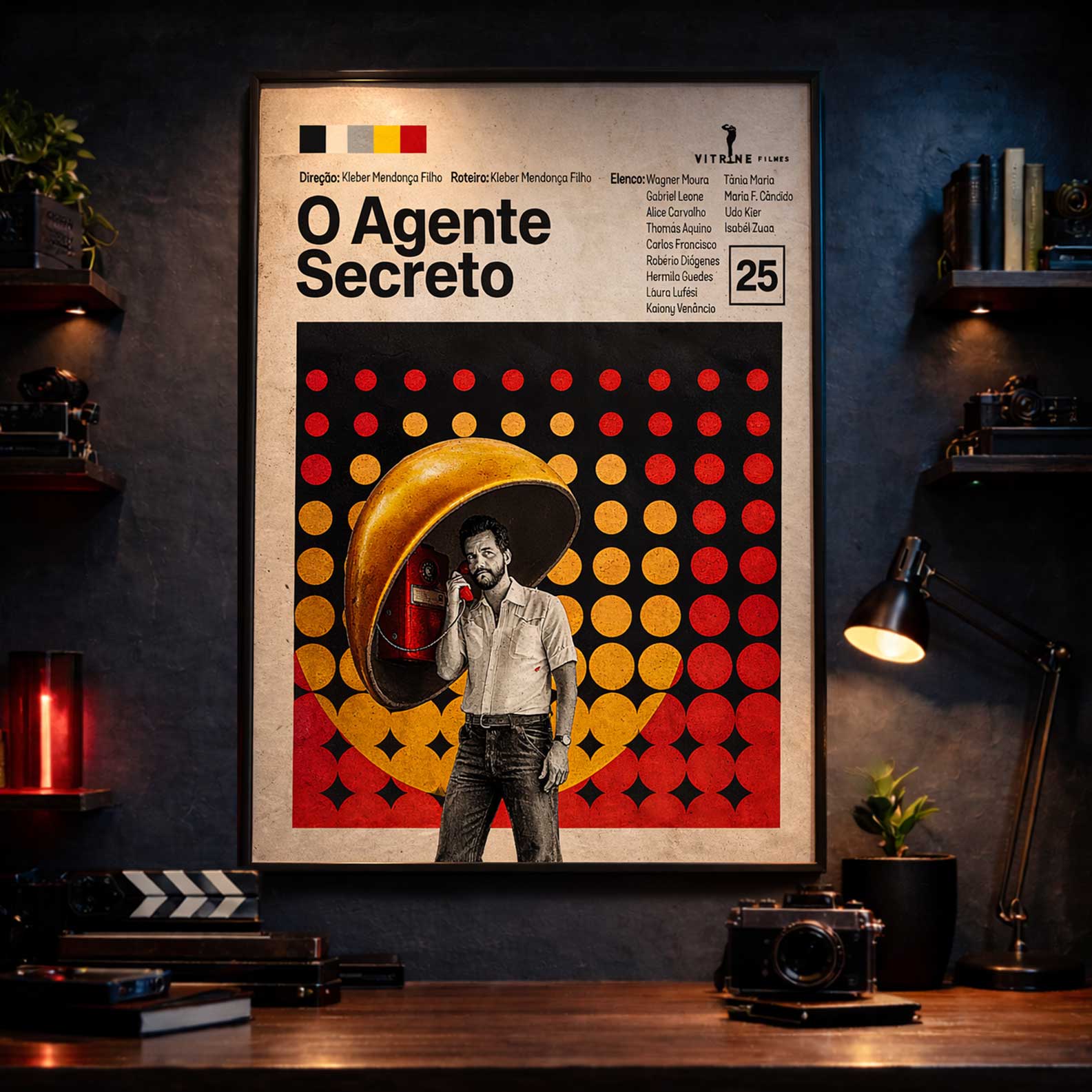 Pôster Minimalista O Agente Secreto | Cinema Brasileiro Autoral