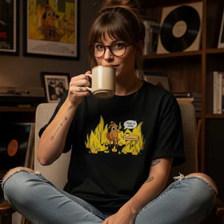 Camiseta This Is Fine | Humor Irônico & Cultura Meme