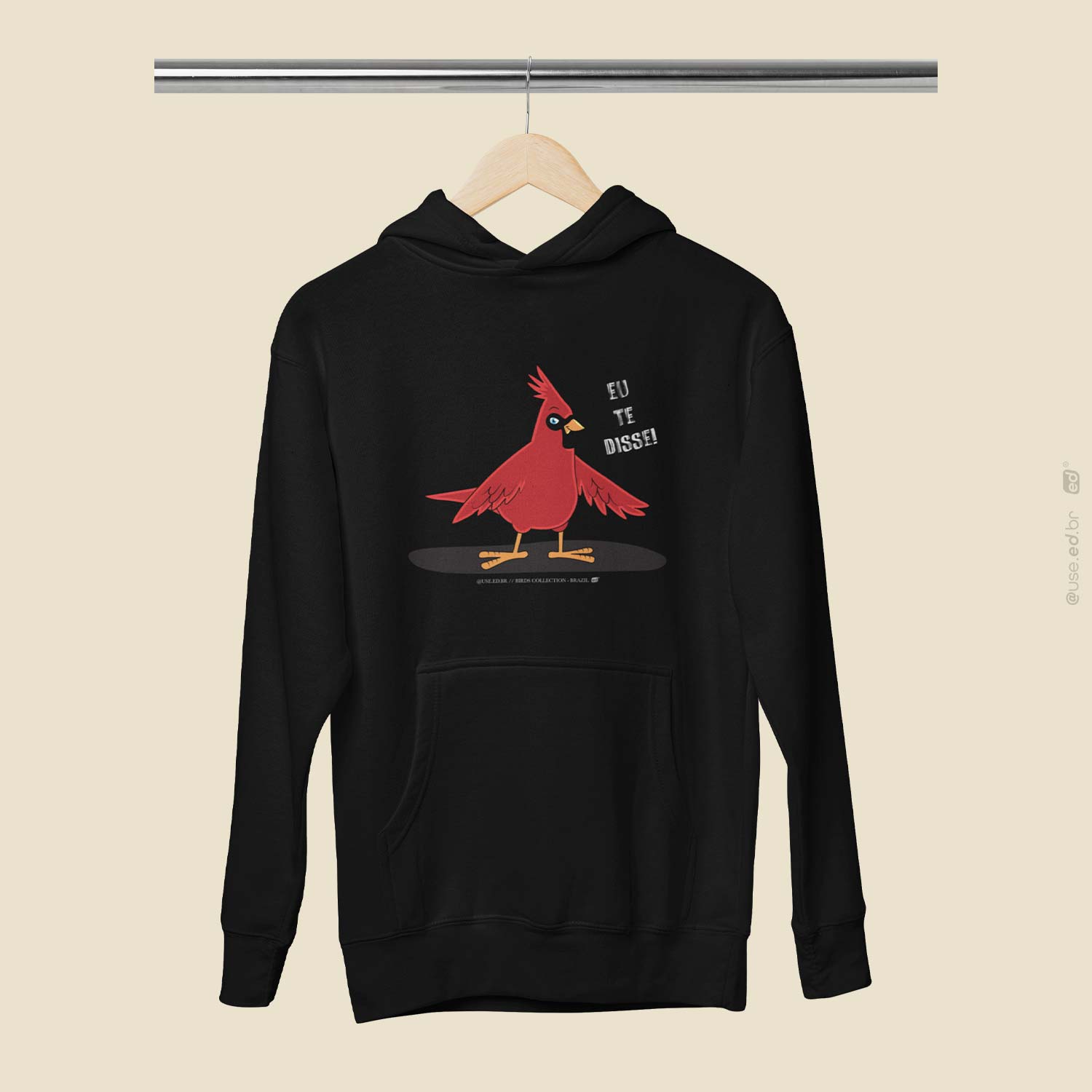 Nome do produto: Moletom Canguru com Capuz Eu Te Disse Preto