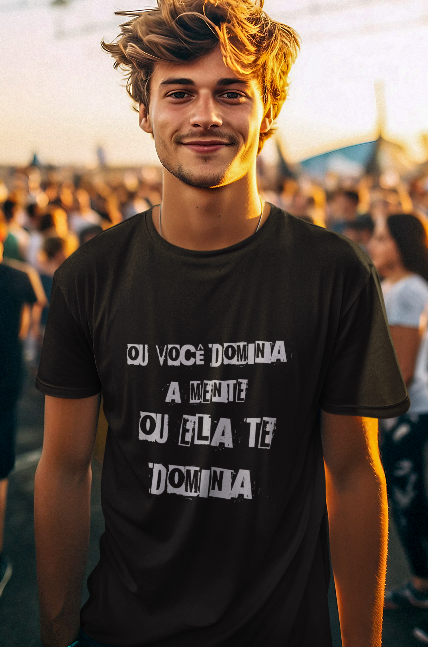 Nome do produto: Camiseta Prime Maculina Ou Você Domina a Mente Ou Ela Te Domina
