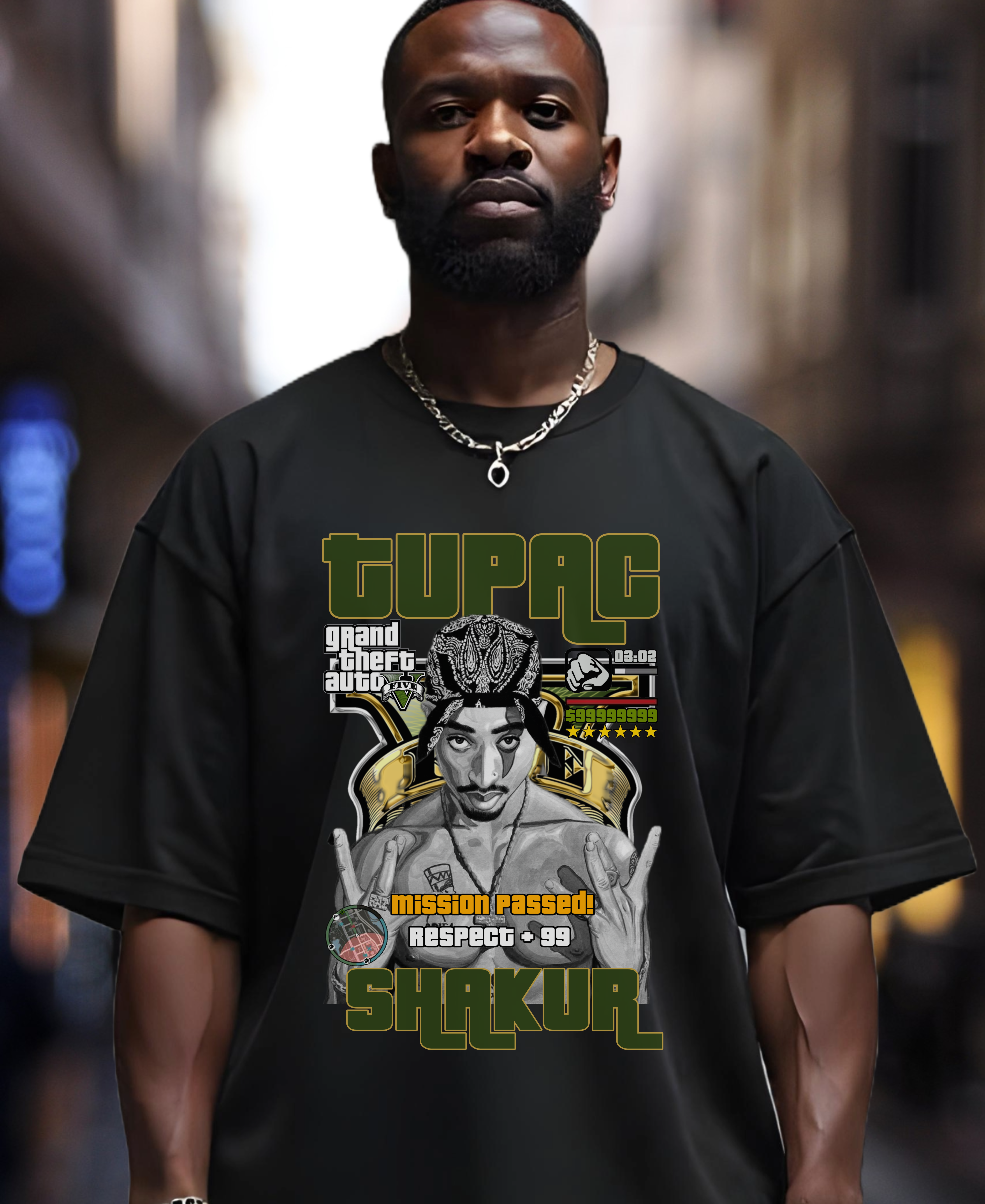 Camiseta Oversized Tupac