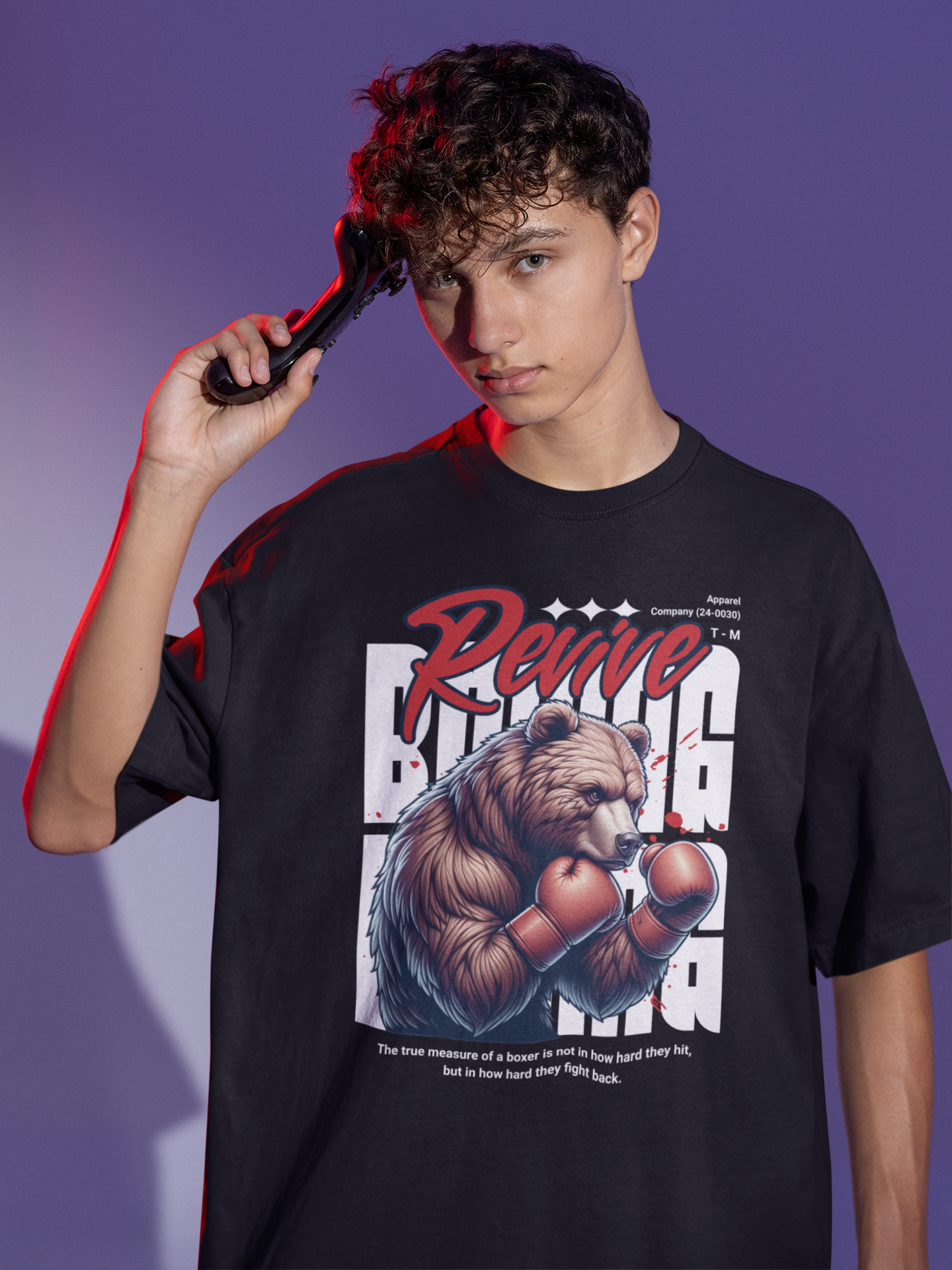 Camiseta Oversized Urso Boxeador