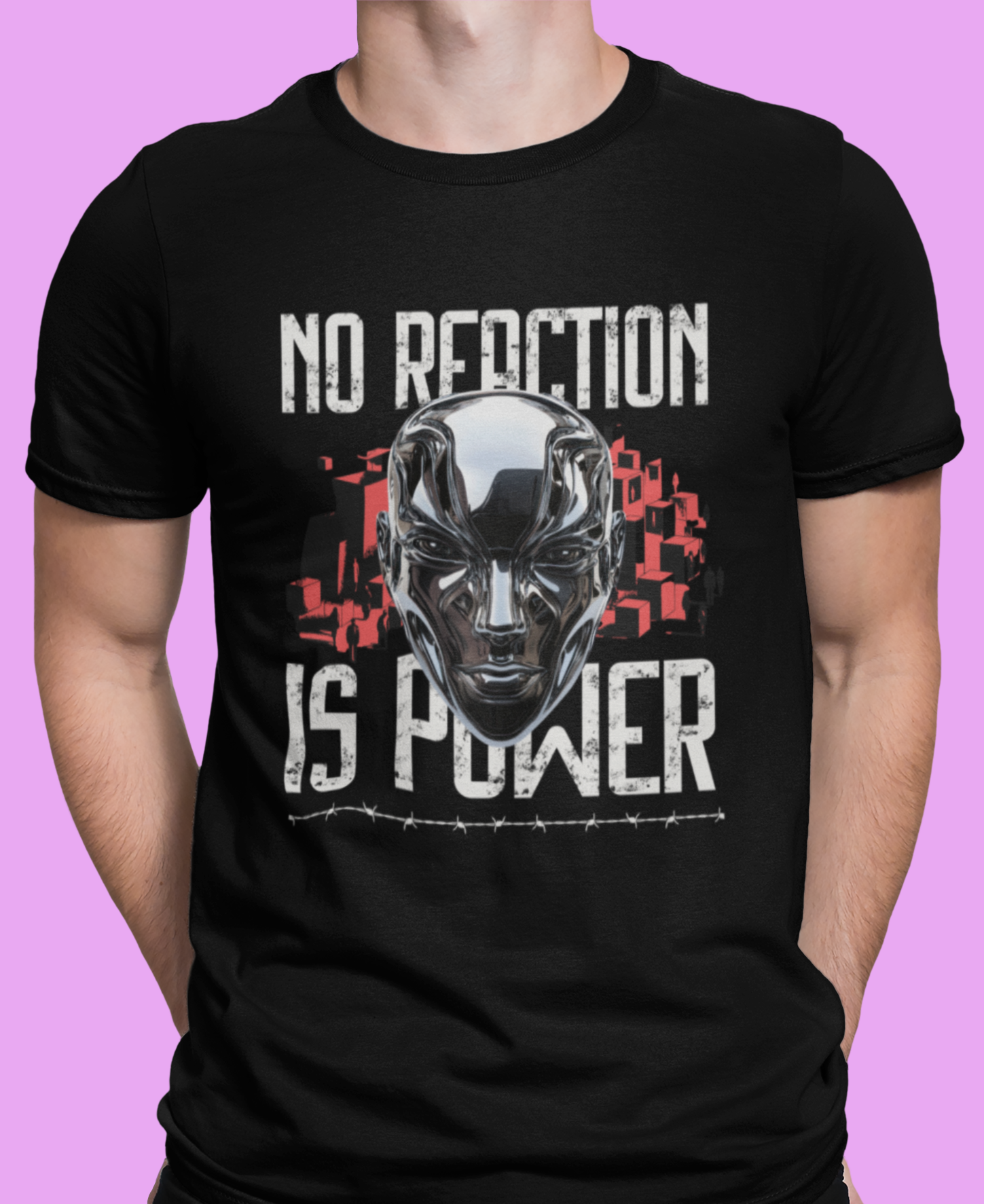 Nome do produto: Camiseta Masculina Prime No Reaction is Power