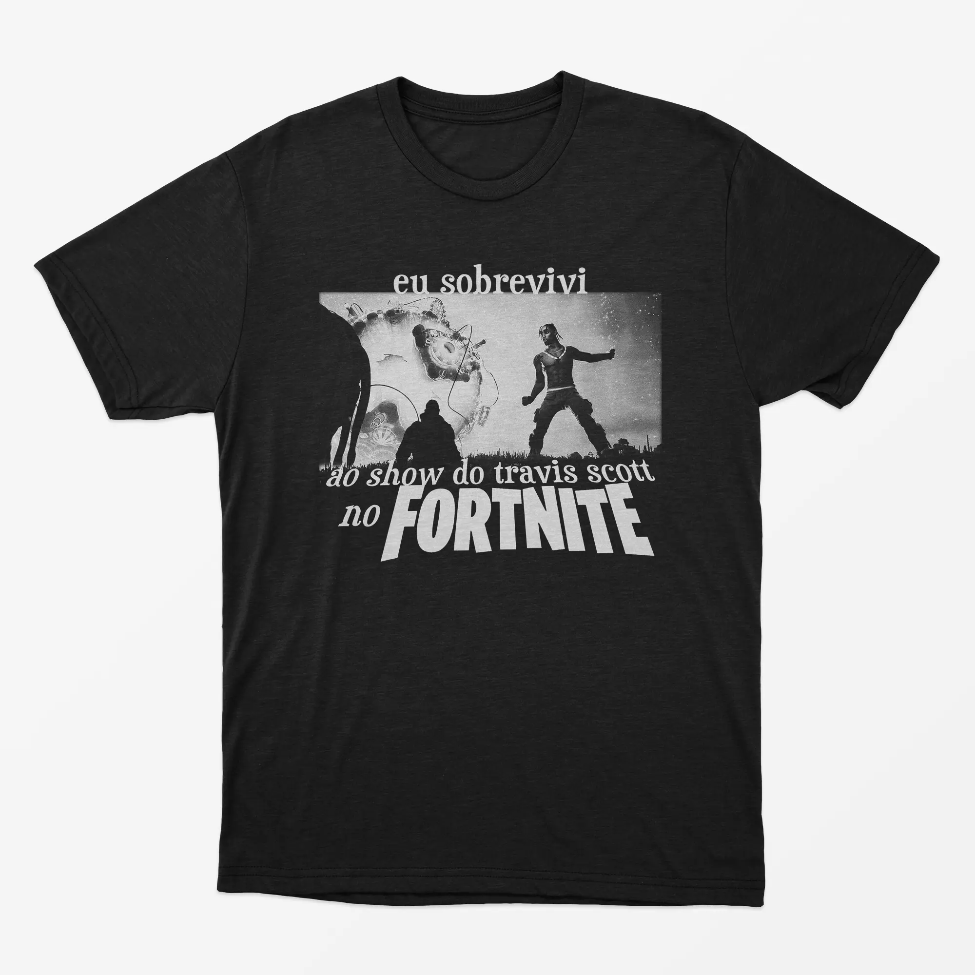 Nome do produto: Camiseta Eu sobrevivi ao show do Travis Scott 