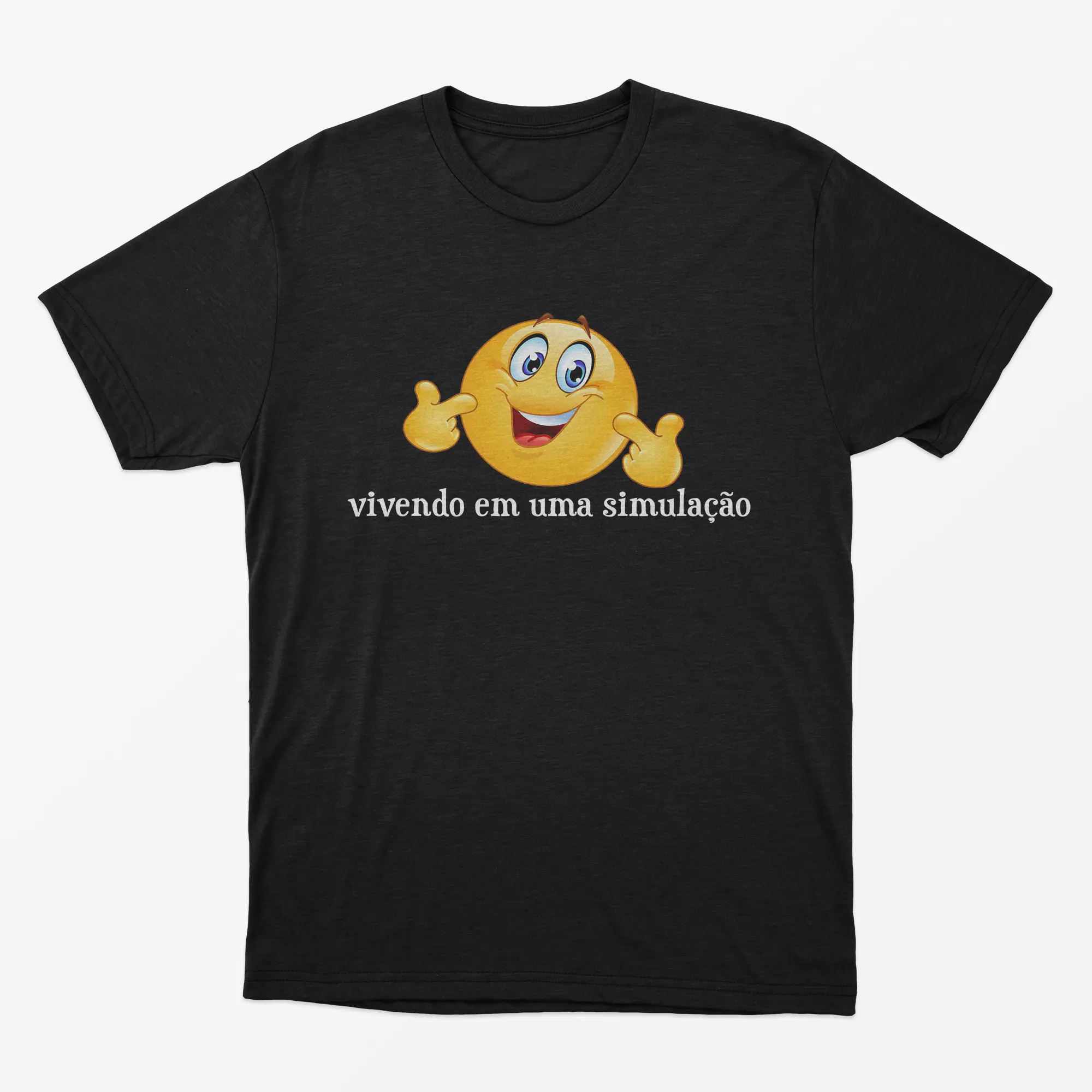 Nome do produto: Camiseta Vivendo em uma simulação 