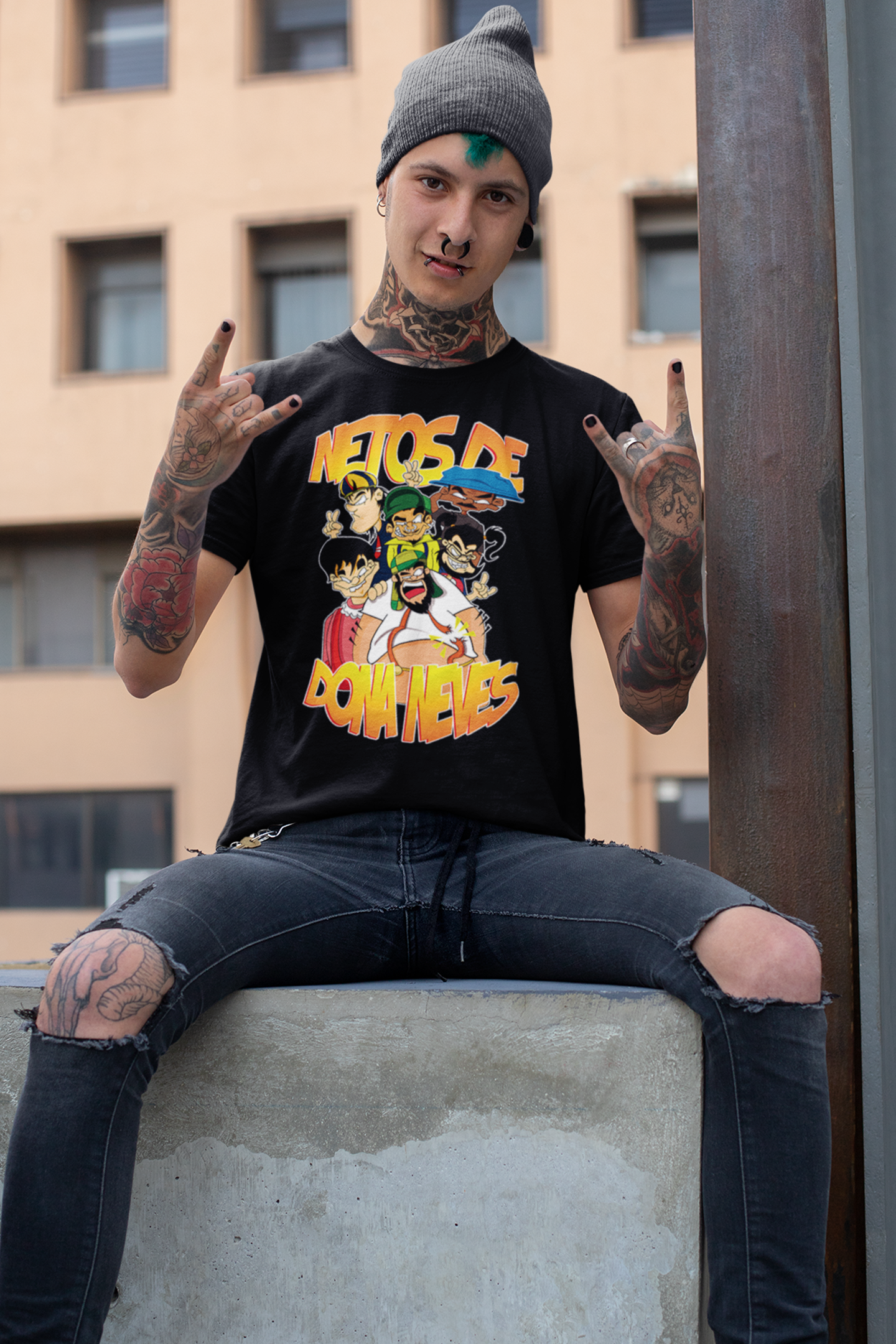 Nome do produto: Netos Caricatura Camisa (Preta)