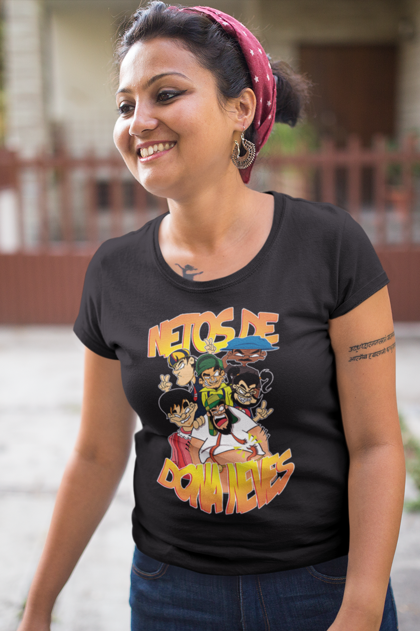 Nome do produto: Netos Caricatura Camisa Baby Long (Preta)