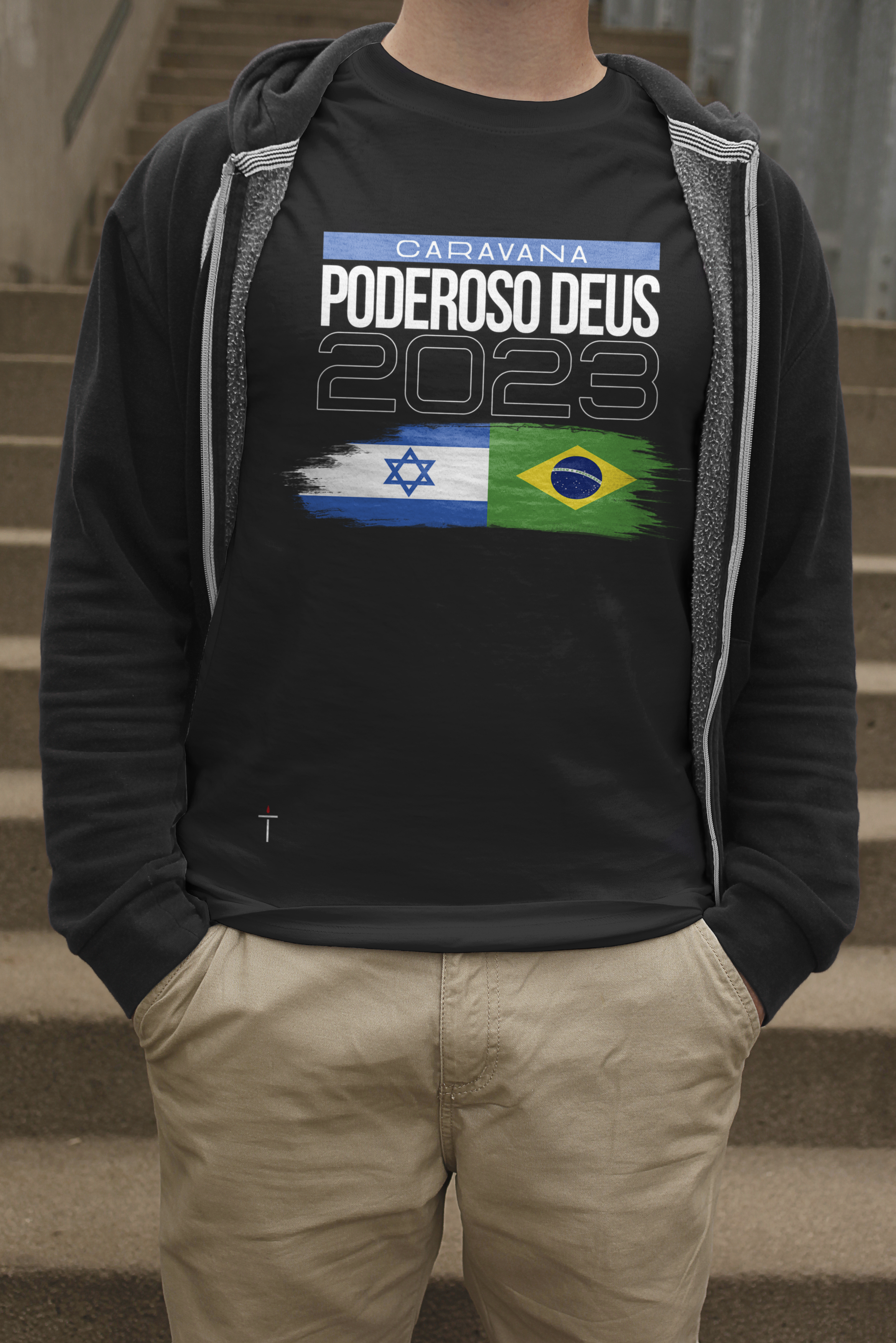 T Shirt Prime Caravana Poderoso Deus 2023 Preta