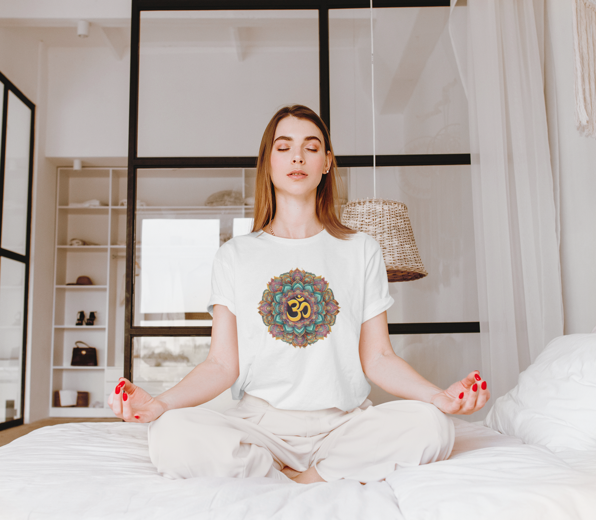 Nome do produto: Camiseta Mandala OM Pétalas