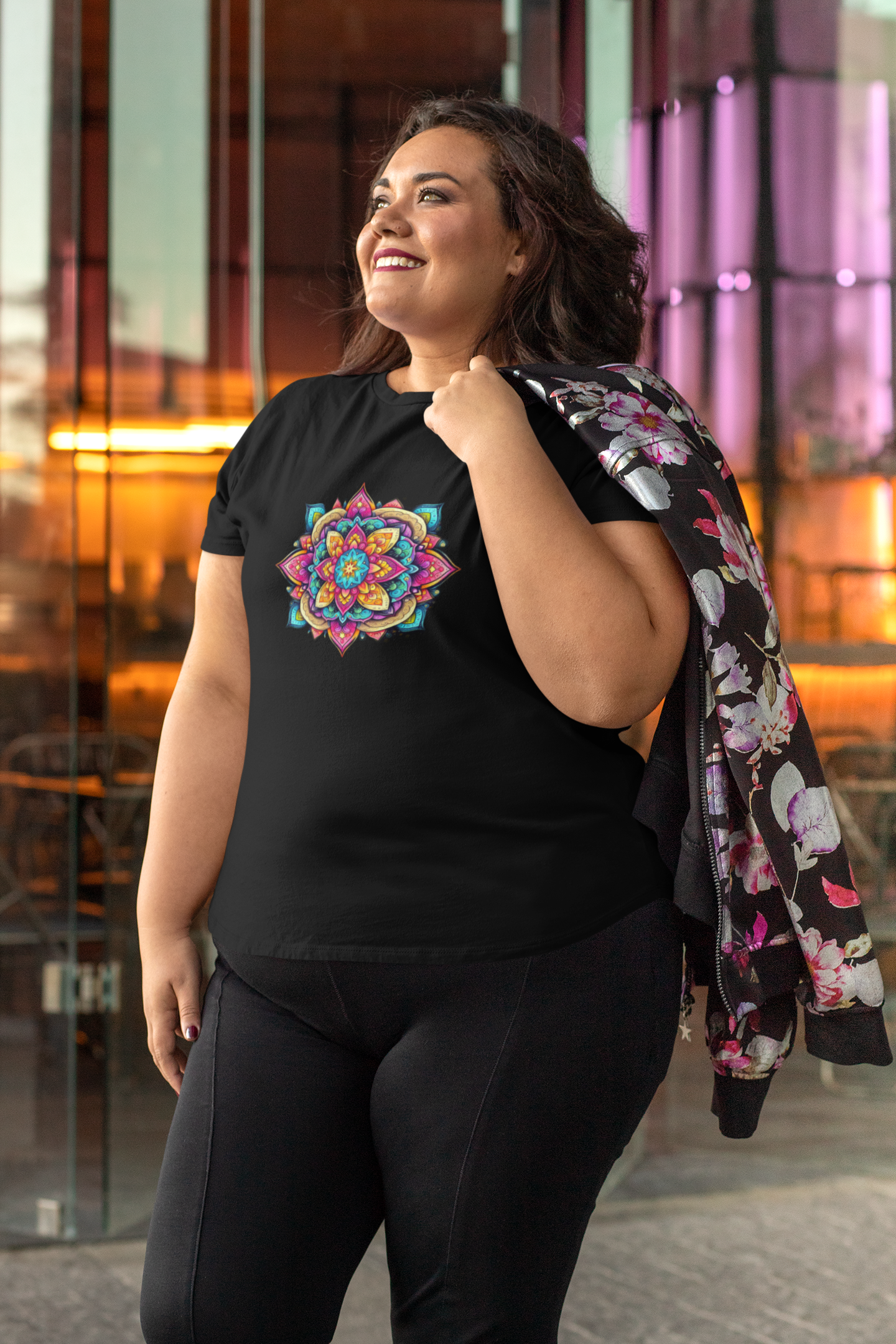 Nome do produto: Camiseta Mandala Cores Plus Size