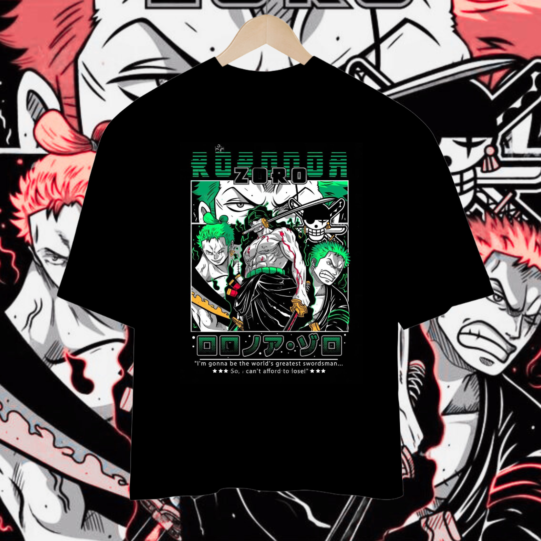 Nome do produto: Camisa Oversized Roronoa Zoro One Piece