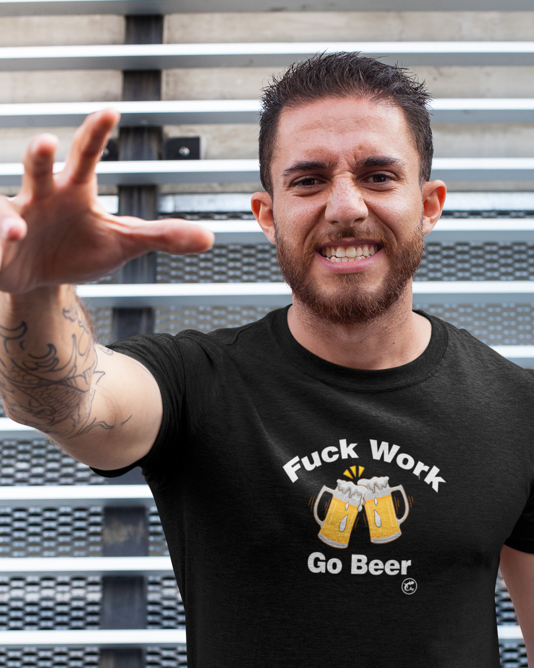 Camiseta de Boteco Fuck Work - Go Beer