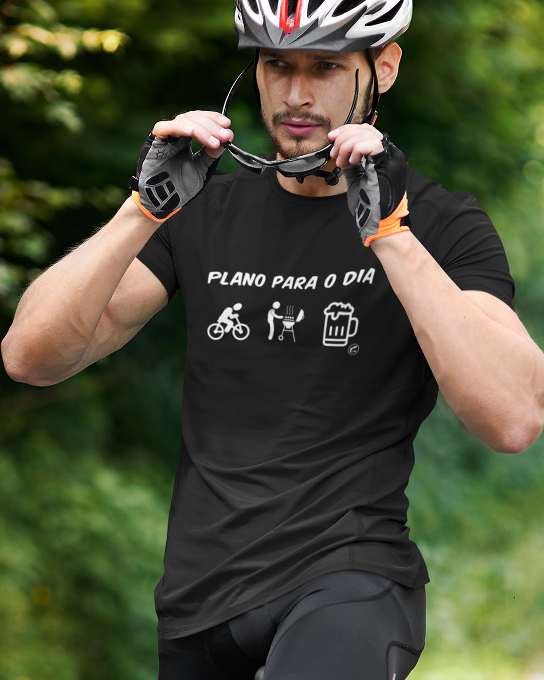 Nome do produto: Camiseta Plano para o dia: Bike, Churrasco e Cerveja