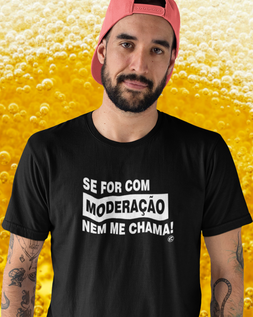 Camiseta de Boteco Se for com moderação nem me chama