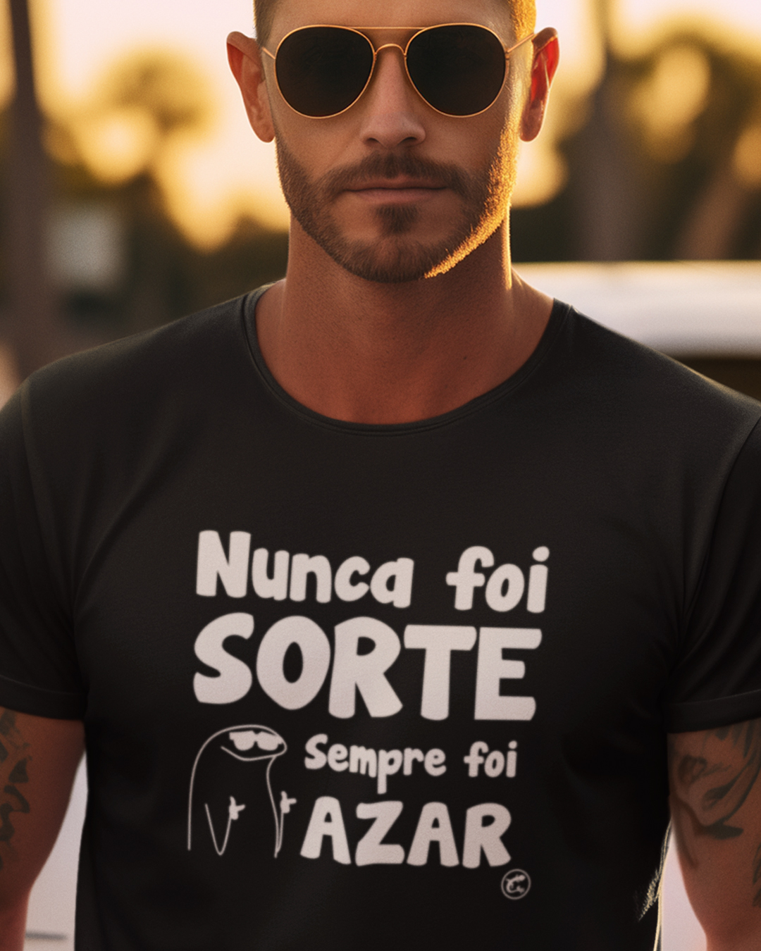 Nome do produto: Camiseta de Boteco Nunca foi Sorte, sempre foi Azar