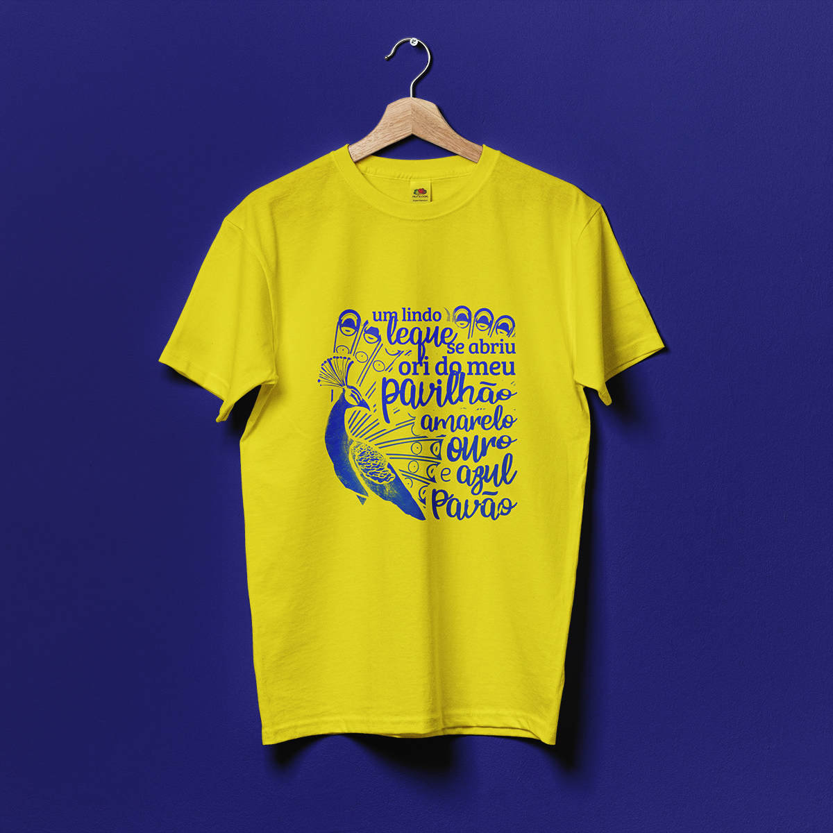 Nome do produto: Unidos da Tijuca 2025: Amarelo ouro e azul pavão - Versão azul