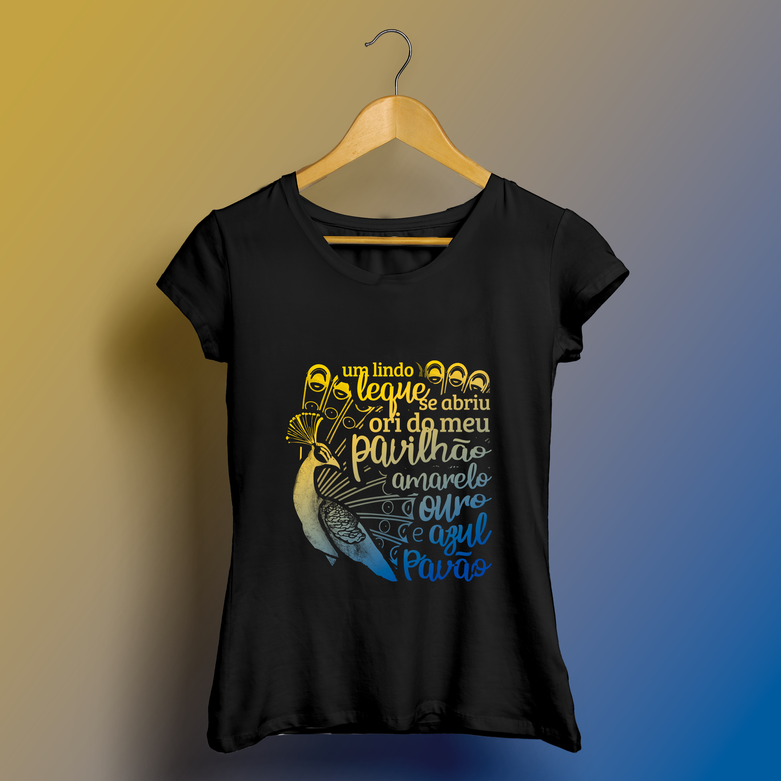 Nome do produto: Unidos da Tijuca 2025: Amarelo ouro e azul pavão 