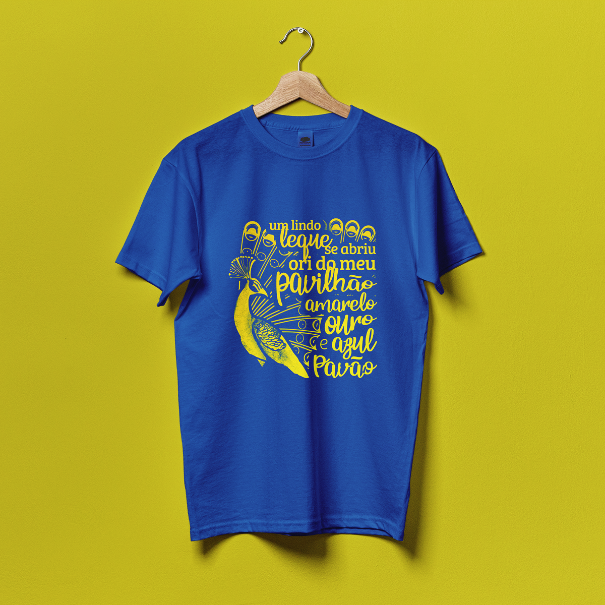 Nome do produto: Unidos da Tijuca 2025: Amarelo ouro e azul pavão - Versão amarelo