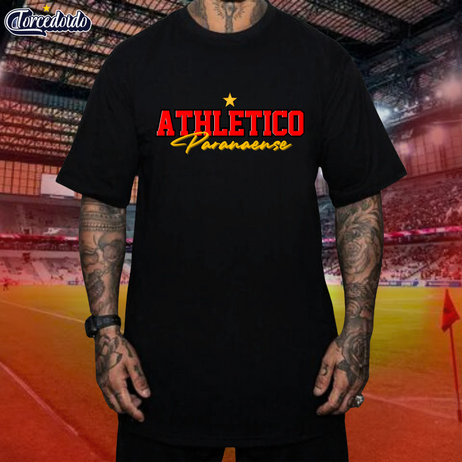 Nome do produto: Camiseta Estrela Athletico Paranaense- Athletico