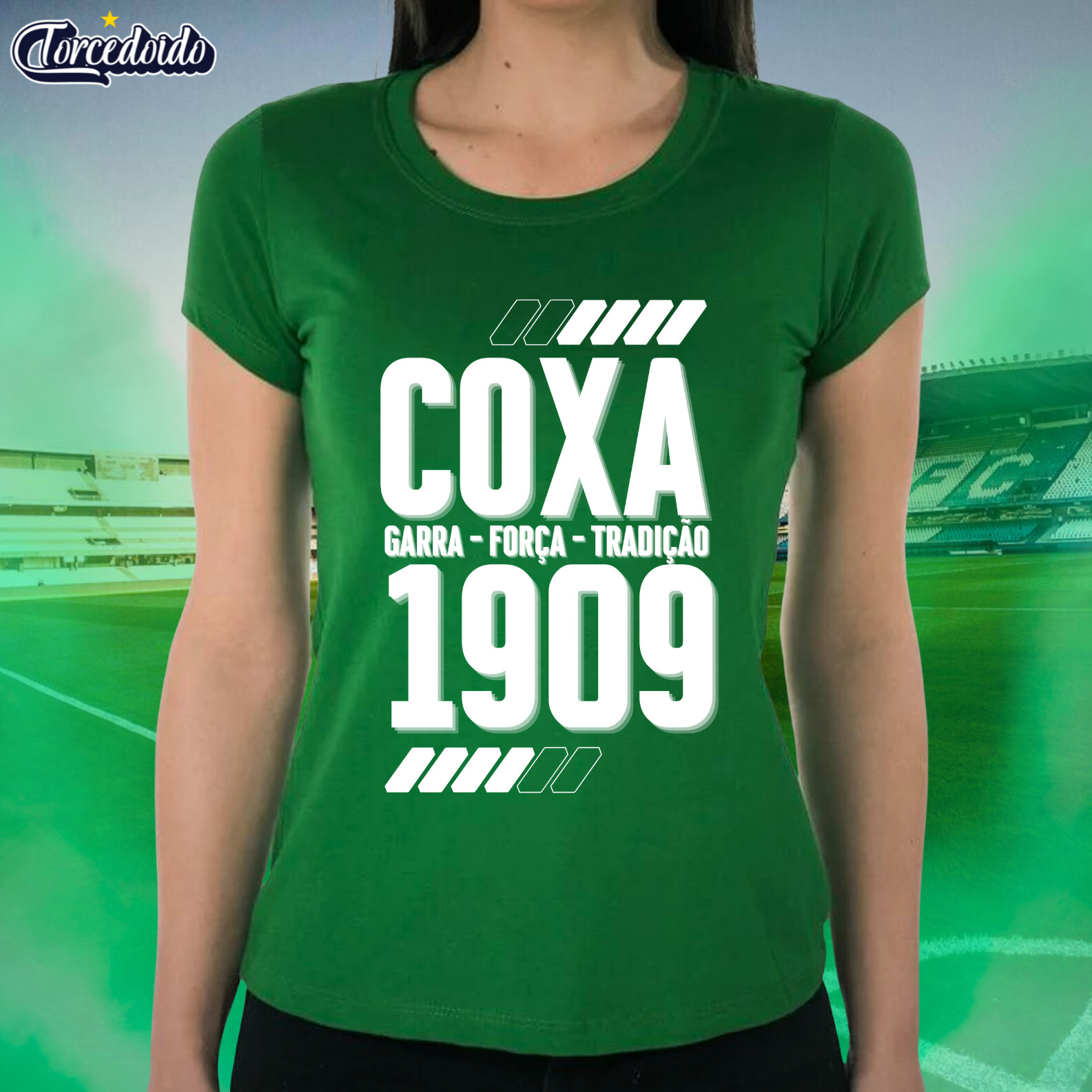Nome do produto: Camiseta Baby Look Garra, Força e Tradição - Coritiba