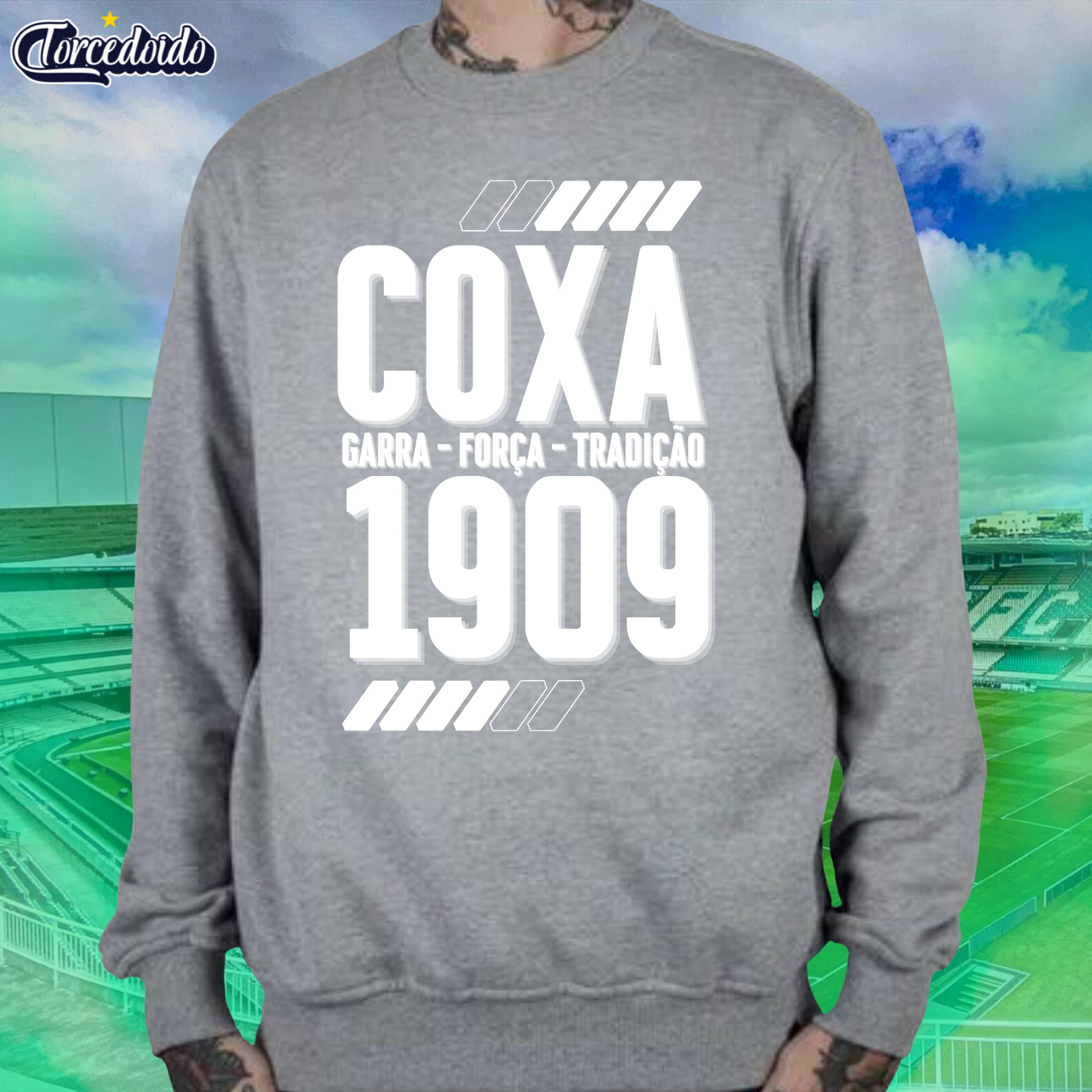 Nome do produto: Moletom Careca Garra, Força e Tradição - Coritiba