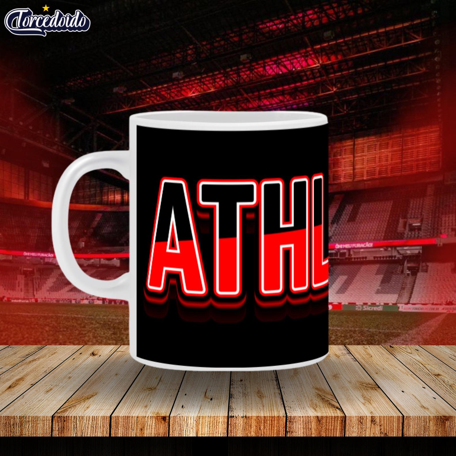 Nome do produto: Caneca Cerâmica 3D - Athletico