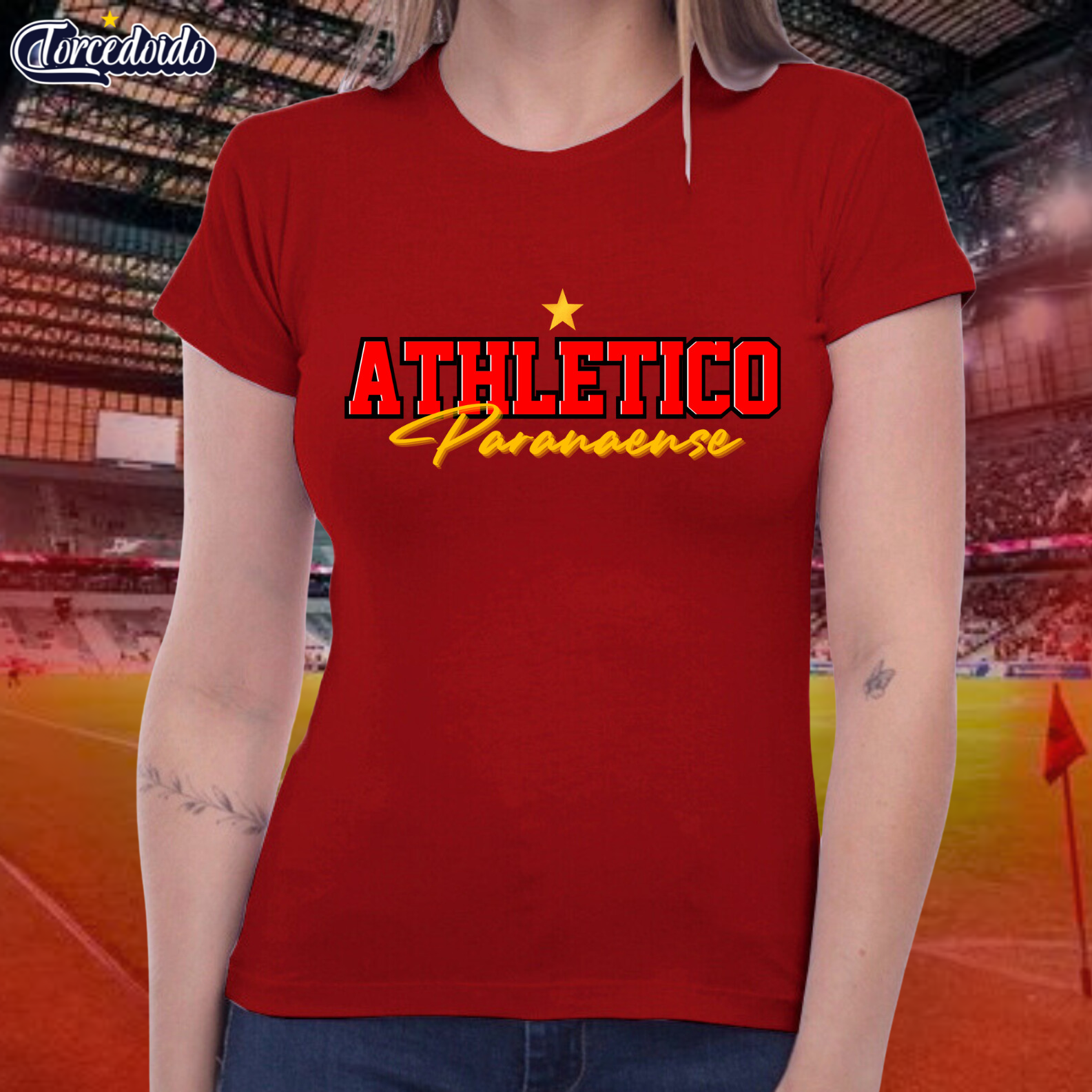 Nome do produto: Camiseta Estrela Athletico Paranaense- Athletico