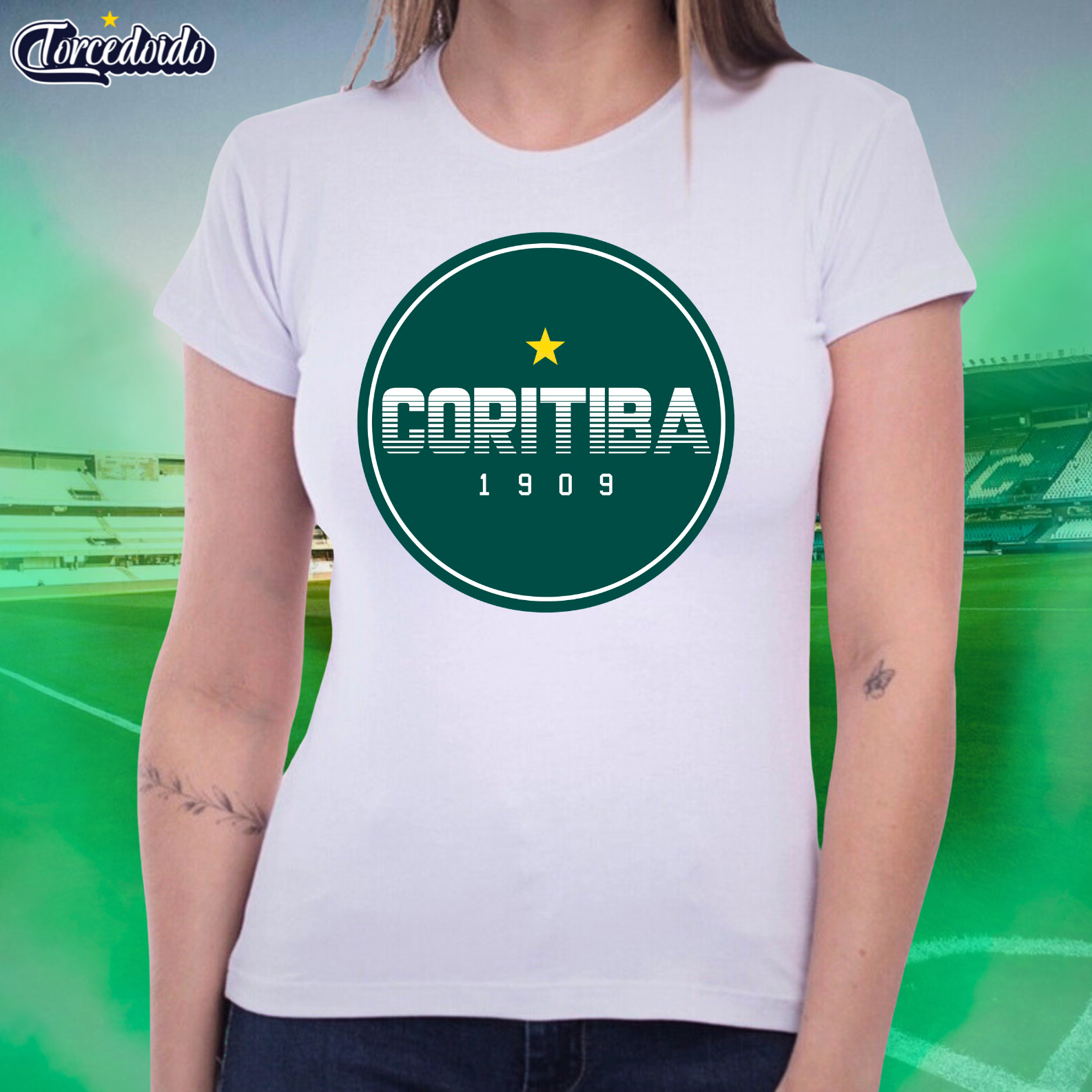 Nome do produto: Camiseta Baby Look Coritiba Logo - Coritiba