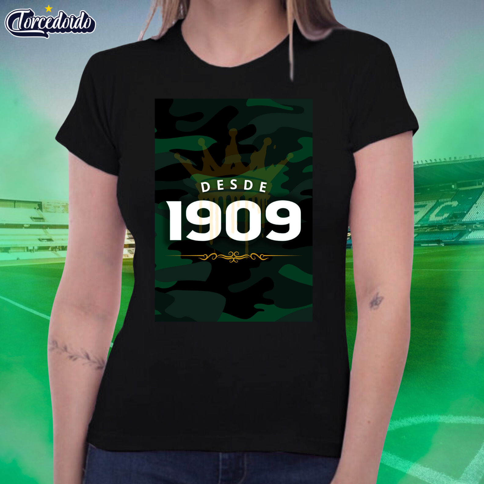 Nome do produto: Camiseta Baby Look Camuflado 1909 - Coritiba