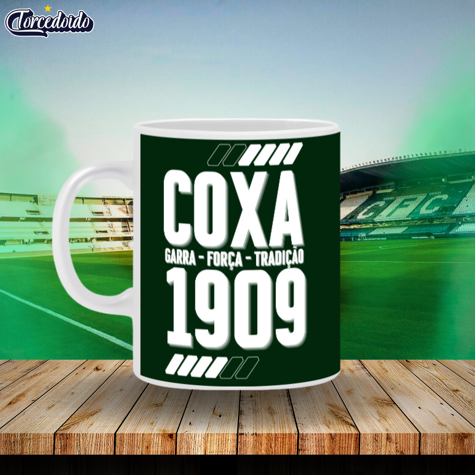 Nome do produto: Caneca Cerâmica Garra, Força e Tradição - Coritiba