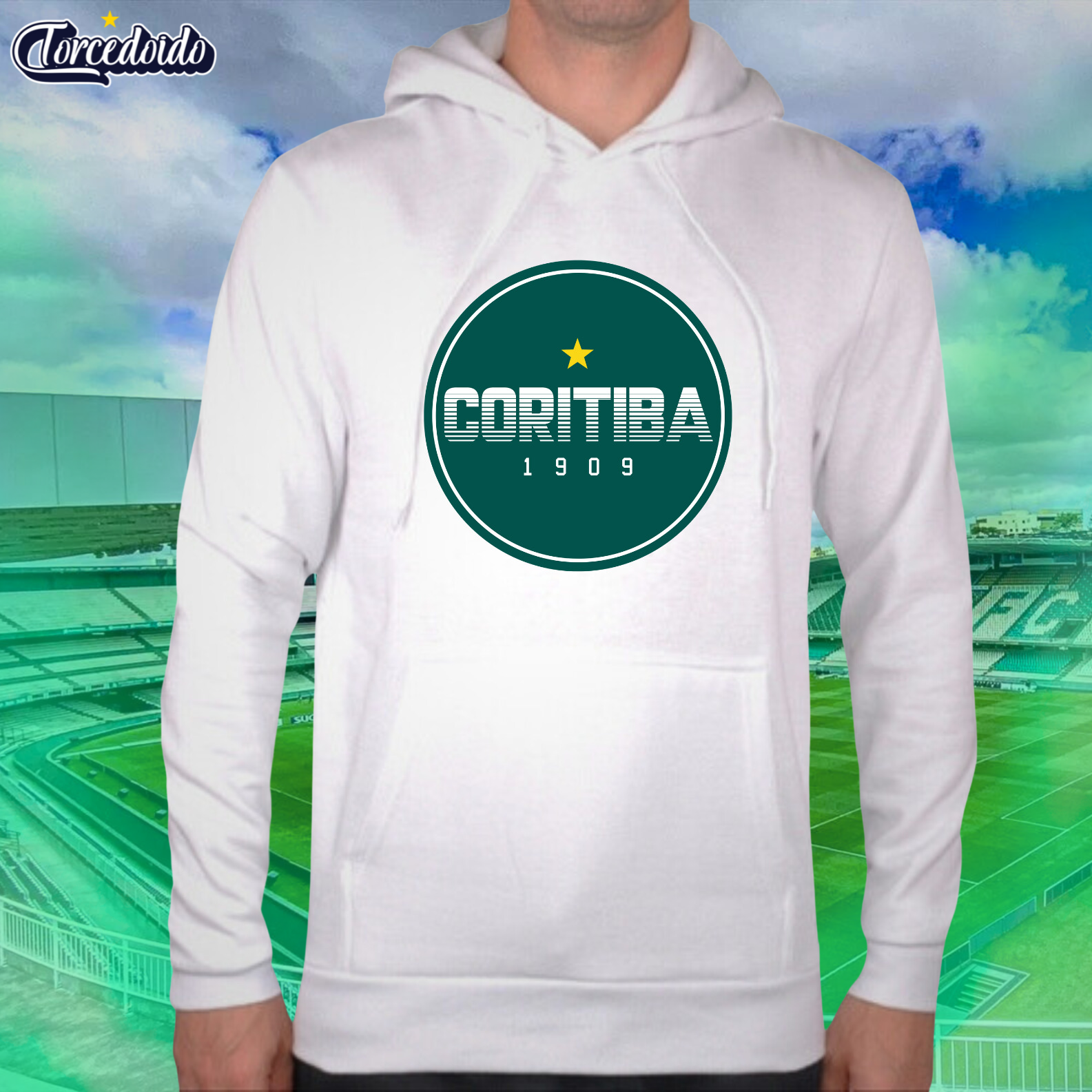 Nome do produto: Moletom Canguru Coritiba Logo - Coritiba