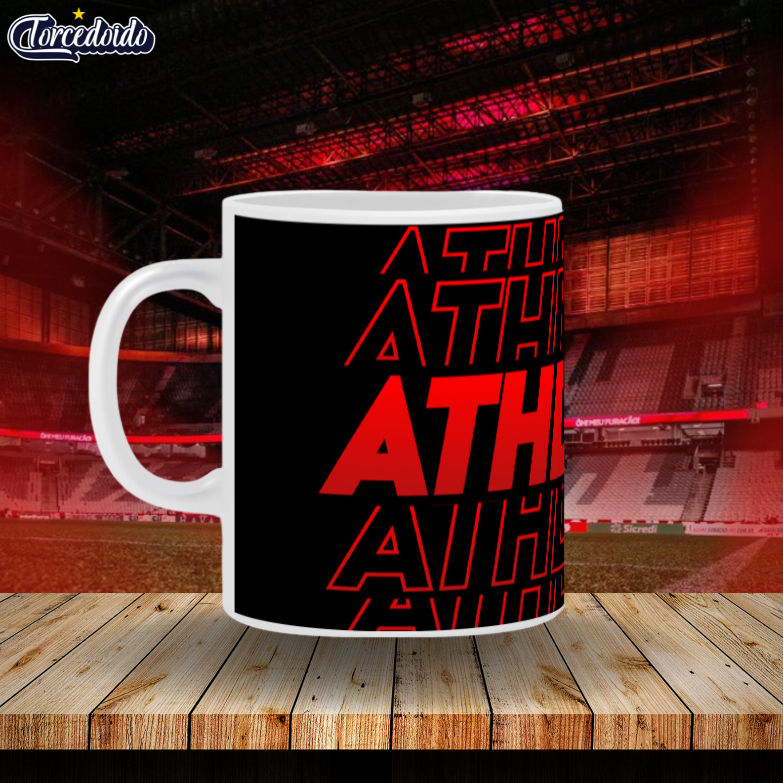 Nome do produto: Caneca Cerâmica Gradiente- Athletico 