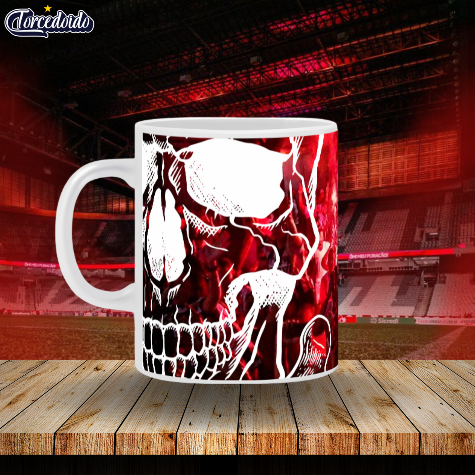 Nome do produto: Caneca Cerâmica Torcida Skull - Athletico