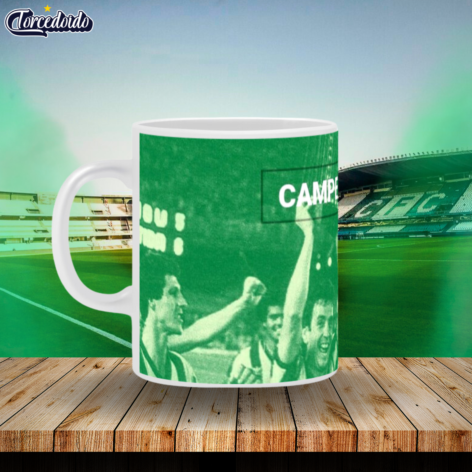 Nome do produto: Caneca Cerâmica Campeão Brasileiro - Coritiba