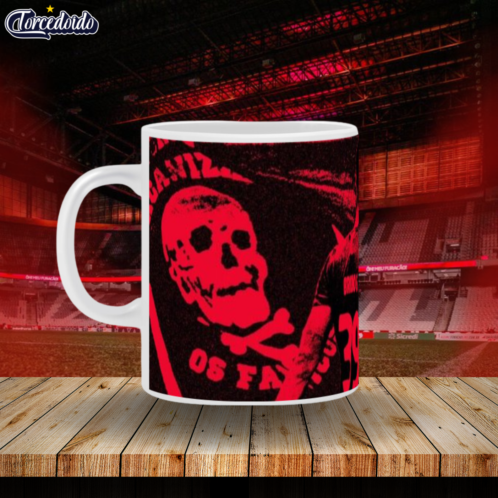 Nome do produto: Caneca Cerâmica Bruno Guimarães - Athletico