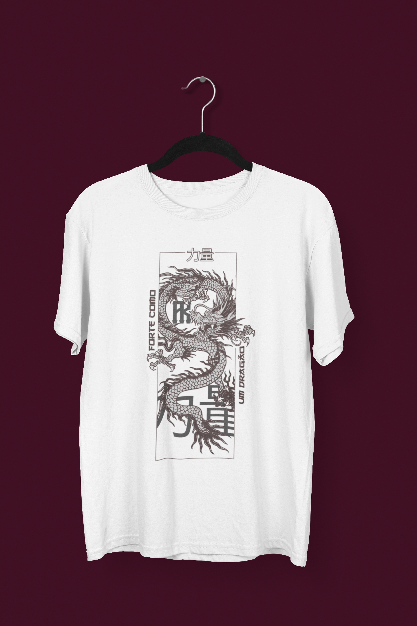 Nome do produto: Forte Como Um Dragão (Branca) - T-Shirt Prime
