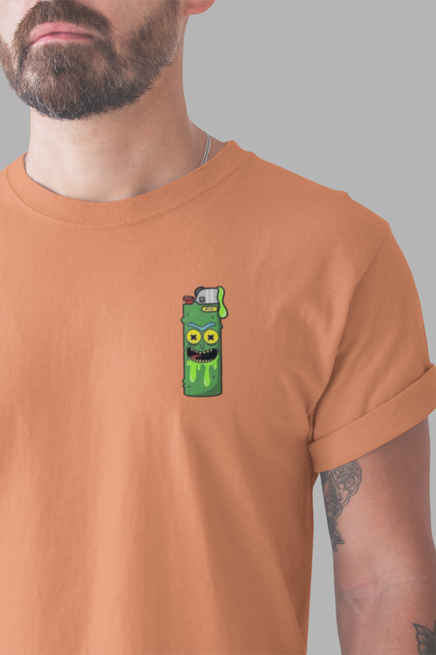 Nome do produto: CAMISETA RICK AND MORTY (BIC RICK) ESTONADA