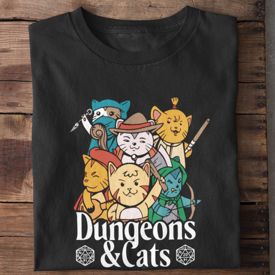 Nome do produto: Camiseta Unissex - Dungeons e Cats