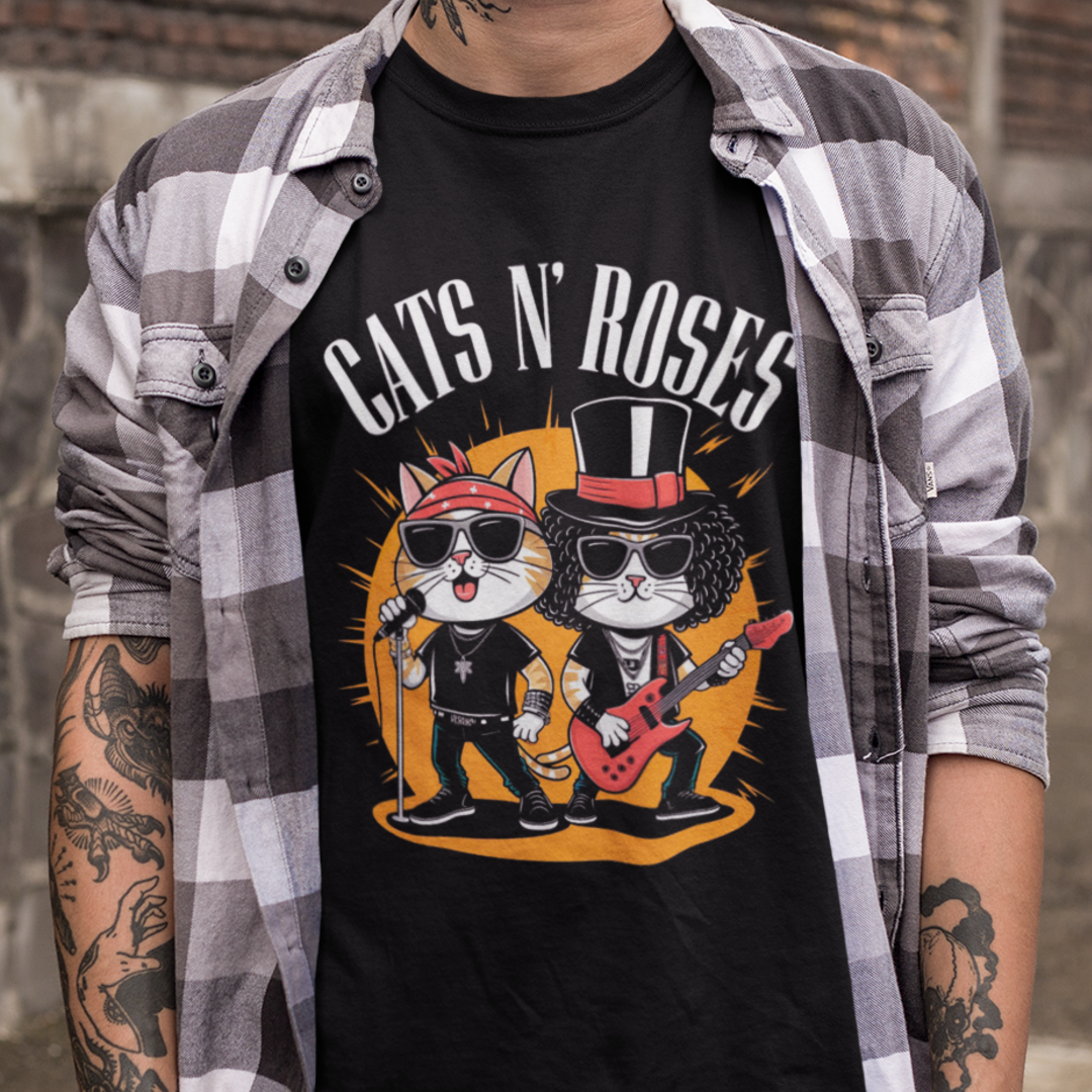 Nome do produto: Camiseta Unissex - Cats N Roses