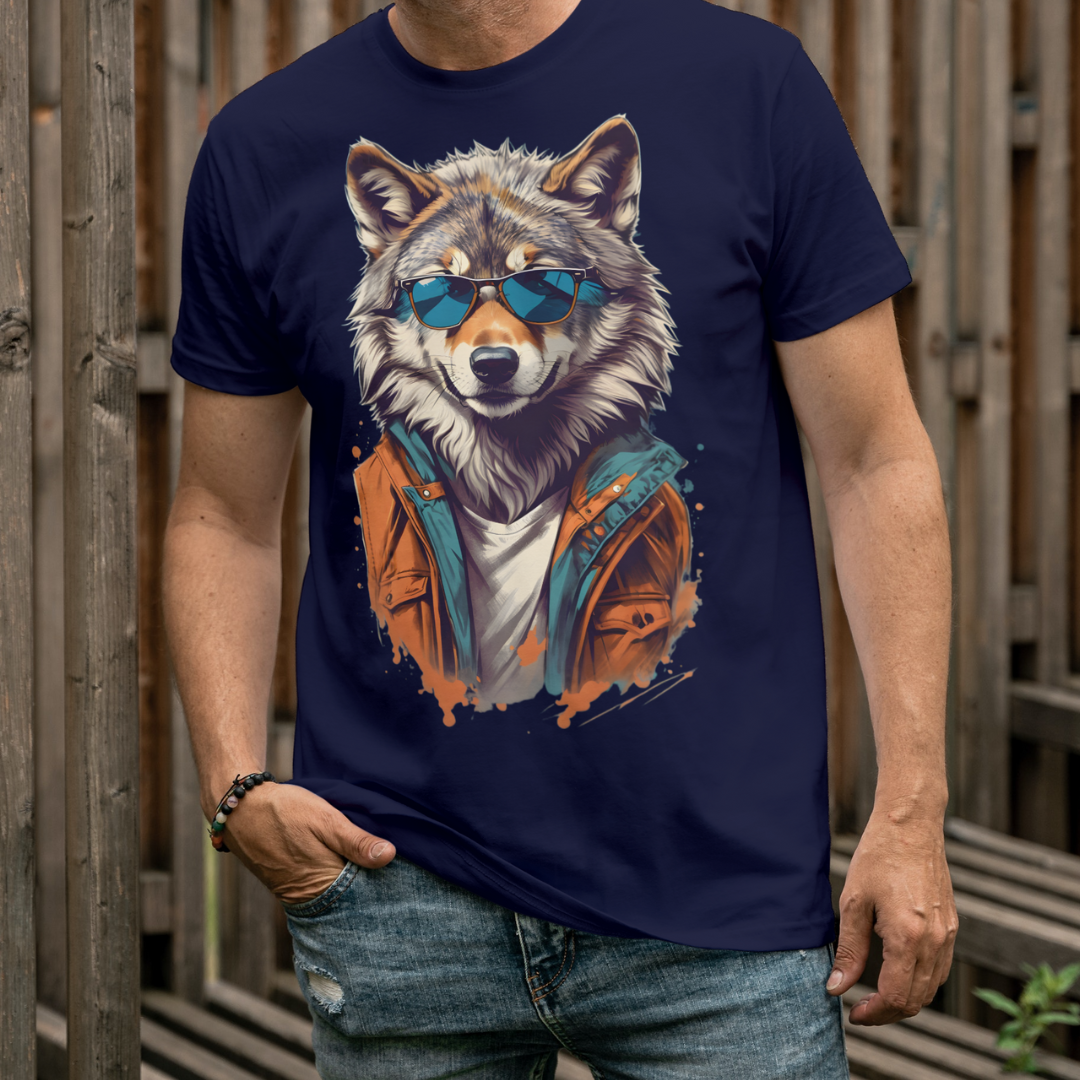 Nome do produto: Lobo De Óculos Escuro - Camiseta