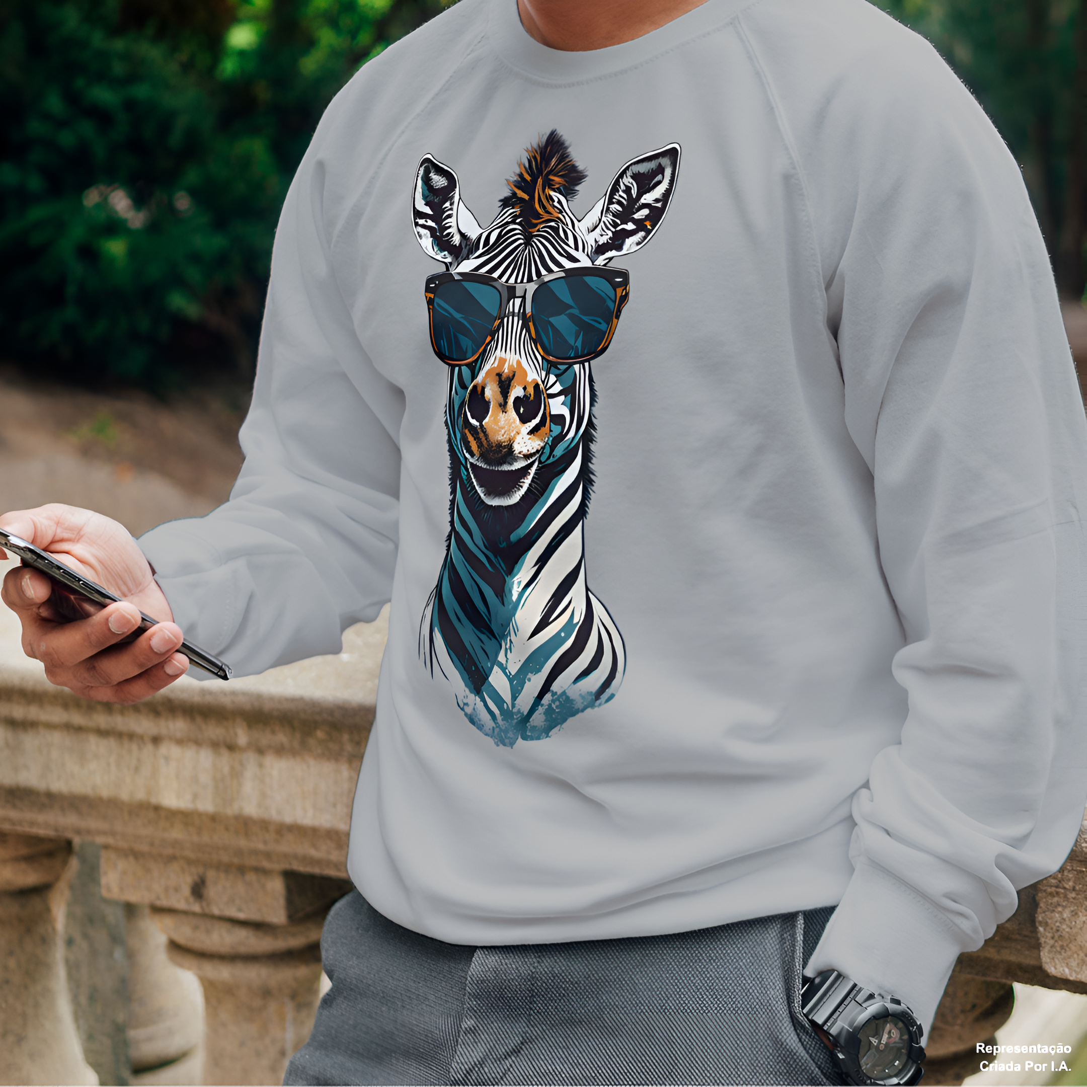 Nome do produto: Zebra De Óculos Escuro - Moletom