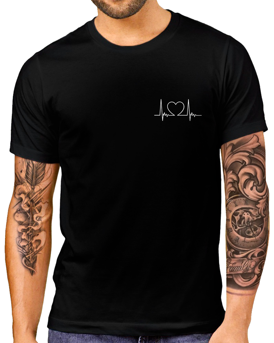 Nome do produto: T-Shirt Masculino Batimento Coração