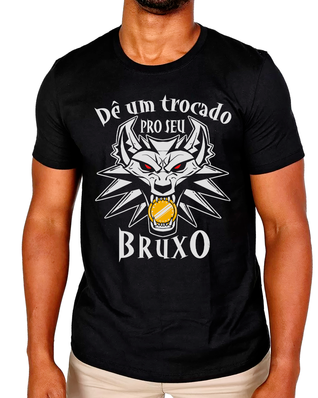 Nome do produto: T-Shirt MasculinoThe Witcher Lobo Trocado