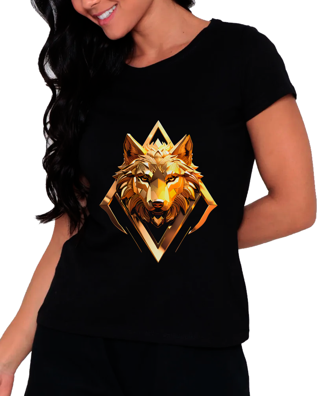 Nome do produto: Baby Long Feminina Lobo Ouro