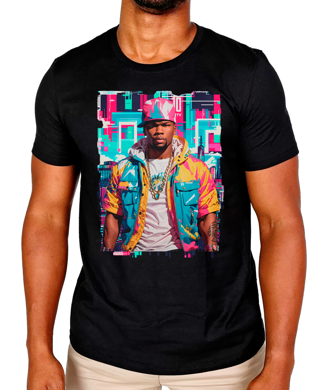 Nome do produto: T-Shirt Masculino 50 Cent New Yourk City Colors