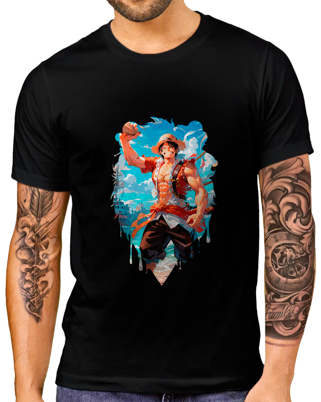 Nome do produto: T-Shirt Masculino Luffy One Piece Arte